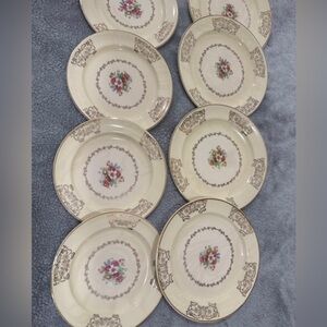 City Pottery set of 12 Vintage serving plates (22K gold trim design)Dinnerware